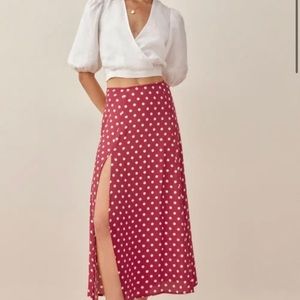 NWT Reformation Zoe skirt in Campari print